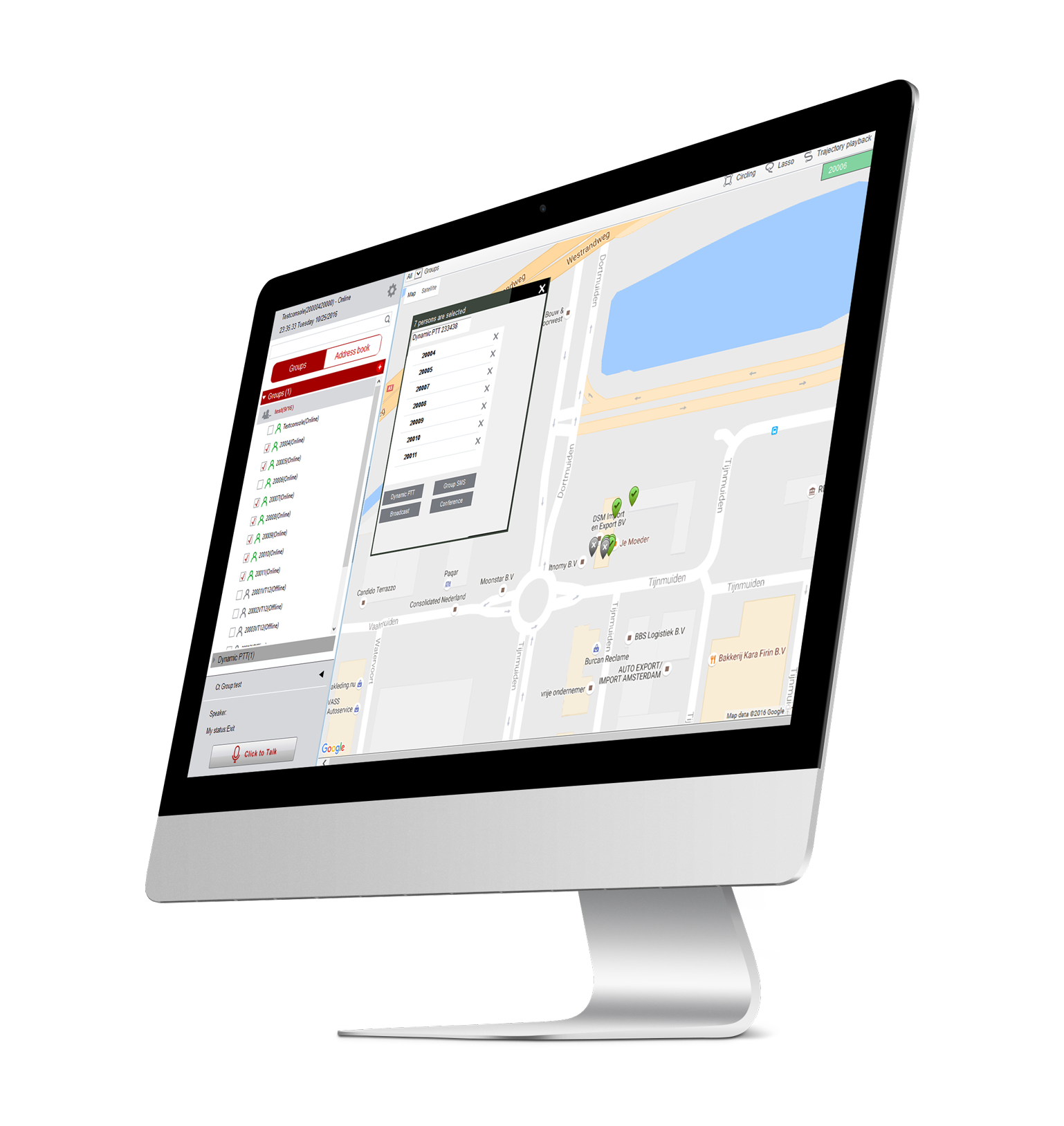 Dispatch Console on a computer and tablet